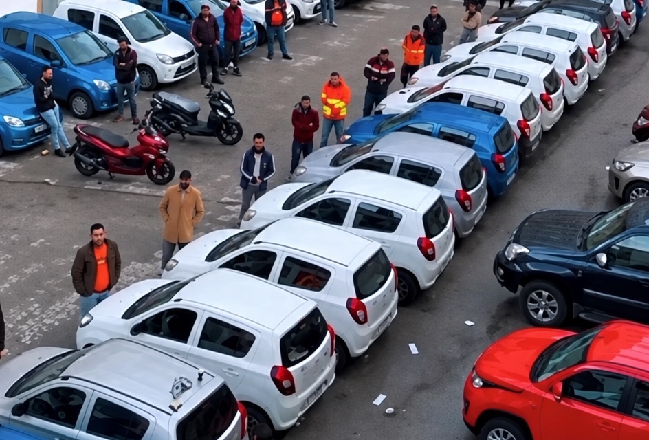 Diken captains beside the company-owned cars at the Amman branch